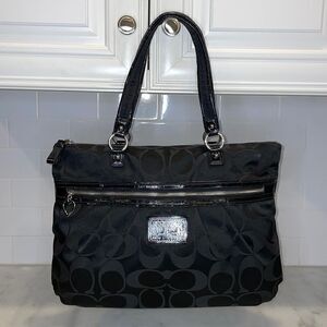 Coach Purse Handbag Daisy Poppy Signature XL Tote Shoulder Bag Pocketbook
